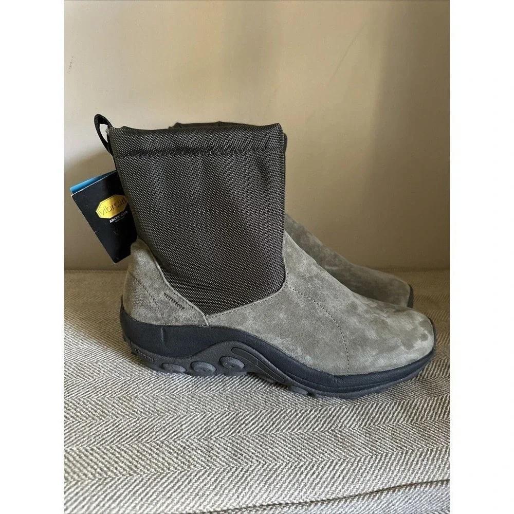 Merrell Mens Jungle Mid J004025 Olive Zip Polar Waterproof Snow Boot Size 11